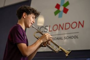 ICS-London-2024-senior-boy-playing-trumpet.